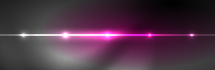 Shiny neon lights, dark abstract background with blurred magic neon light curved lines