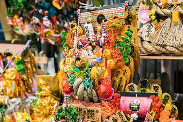 酉の市の縁起熊手の屋台