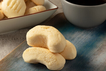 Traditional cheese biscuit. Selective focus.