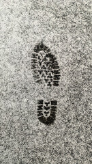 雪面の足跡　スキー場