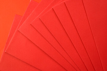 red envelope on red background for card design on chinese day