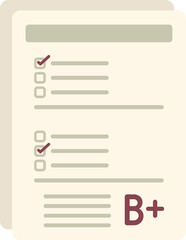 Paper test icon flat vector. Answer exam. Sheet mark isolated
