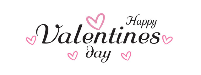 Fototapeta na wymiar Valentines day background with heart pattern and typography of happy valentines day text .Vector Illustration 
