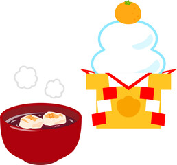 鏡餅とお汁粉、鏡開き