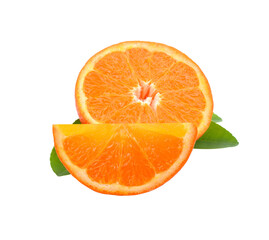 tangerine or mandarin fruit with leaves isolated transparent png