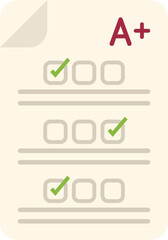 Survey test icon flat vector. School exam. Business form isolated