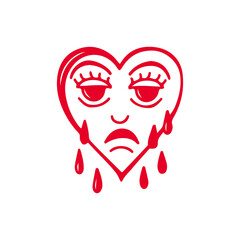 vector illustration of a sad heart