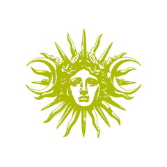 Fototapeta premium vector illustration of greek sun statue