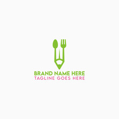Food art logo, minimalist and business logo design in vector template.