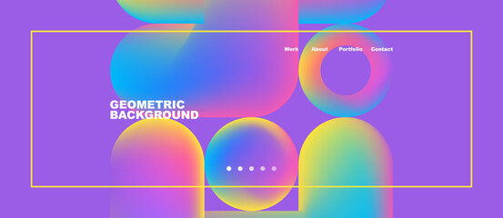 Abstract circles and round shapes landing page background. Vector Illustration For Wallpaper, Banner, Background, Card, Book Illustration, landing page. Pattern design concept