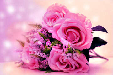 Bouquet of pink coral roses, home decor or Wedding floral arrangement, fineart flowers decor