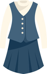 Asian dress icon flat vector. Fashion suit. College uniform isolated
