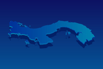 map of Panama on blue background. Vector modern isometric concept greeting Card illustration eps 10.