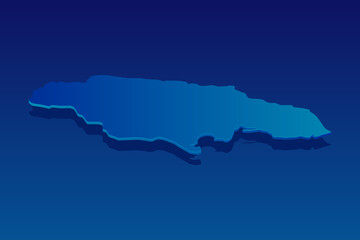 map of Jamaica on blue background. Vector modern isometric concept greeting Card illustration eps 10.