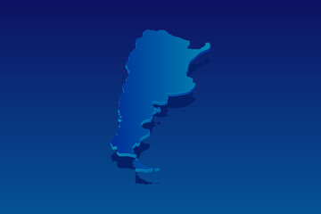 map of Argentina on blue background. Vector modern isometric concept greeting Card illustration eps 10.