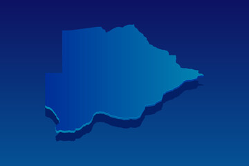 map of Botswana on blue background. Vector modern isometric concept greeting Card illustration eps 10.