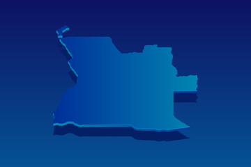 map of Angola on blue background. Vector modern isometric concept greeting Card illustration eps 10.