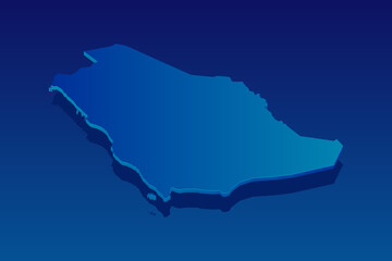 map of Saudi Arabia on blue background. Vector modern isometric concept greeting Card illustration eps 10.