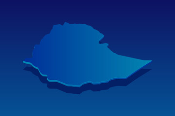 map of Ethiopia on blue background. Vector modern isometric concept greeting Card illustration eps 10.