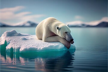 Obraz premium Polar Bear and global warming