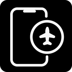 Fototapeta premium Solid mobile airplane icon