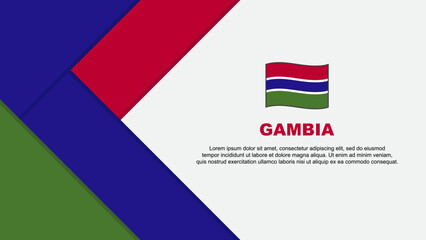 Gambia Flag Abstract Background Design Template. Gambia Independence Day Banner Cartoon Vector Illustration. Gambia Illustration