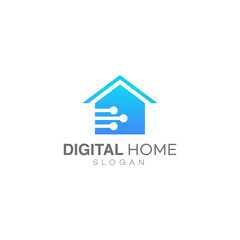 Fototapeta na wymiar digital home logo design template vector