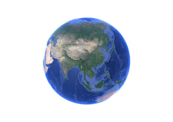 World map view of Asia.3D rendering map.