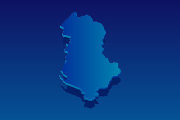 Obraz premium map of Albania on blue background. Vector modern isometric concept greeting Card illustration eps 10.