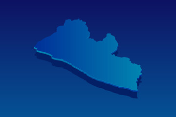 map of Liberia on blue background. Vector modern isometric concept greeting Card illustration eps 10.