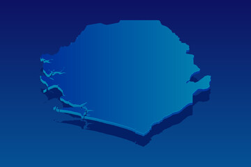 map of Sierra Leone on blue background. Vector modern isometric concept greeting Card illustration eps 10.