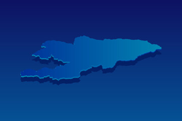 Fototapeta premium map of Kyrgyzstan on blue background. Vector modern isometric concept greeting Card illustration eps 10.