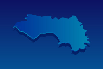 map of Guinea on blue background. Vector modern isometric concept greeting Card illustration eps 10.