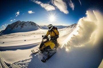 Mountain Snowmobiling - Generative Ai