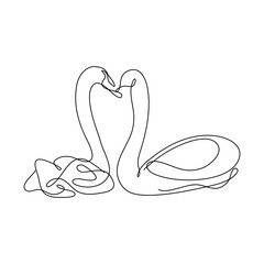 heart shaped hands One Continuous Line Drawing. Valentines day concept. Trendy minimalist line art illustration. Love Minimalist Contour Art. Vector illustration