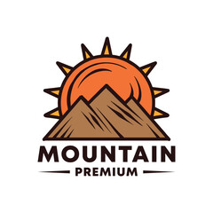 Mountain Logo Vector Design vintage illustration Symbol Icon