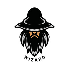 wizard Logo Vector Design silhouette illustration Symbol Icon