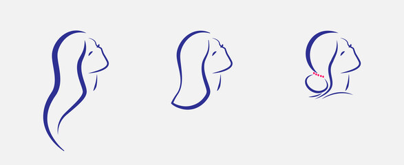 Women face line drawing - Kind women face, soft women fac - vector	
