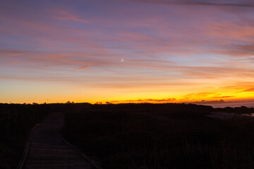 A beautiful sunset skies over the Pacific Ocean in California
