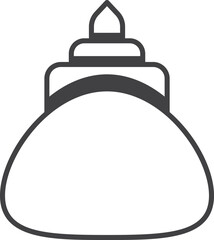 Thai style temple illustration in minimal style