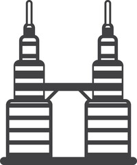 modern skyscraper building illustration in minimal style