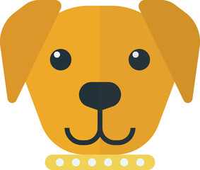 puppy with collar illustration in minimal style