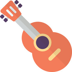 acoustic guitar illustration in minimal style
