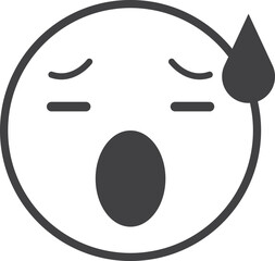 sick face emoji illustration in minimal style