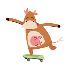 brown cow cartoon character