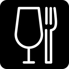 Solid Glass Fork Square icon