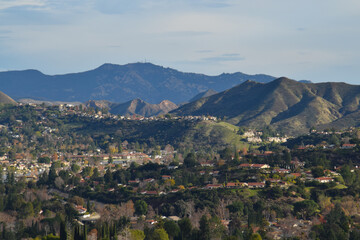 Fototapeta na wymiar Scenic View of Thousand Oaks and Santa Monica Mountains