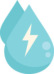 Water drop energy icon flat vector. Hydro power. Station plant isolated