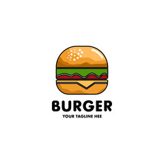 Burger Logo, illustration Fast food logo, emblem, label. Burger Vintage Design - business burger