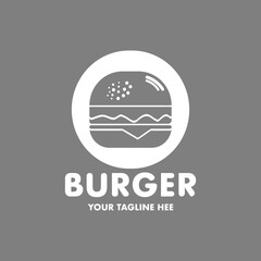 Burger Logo, illustration Fast food logo, emblem, label. Burger Vintage Design - business burger